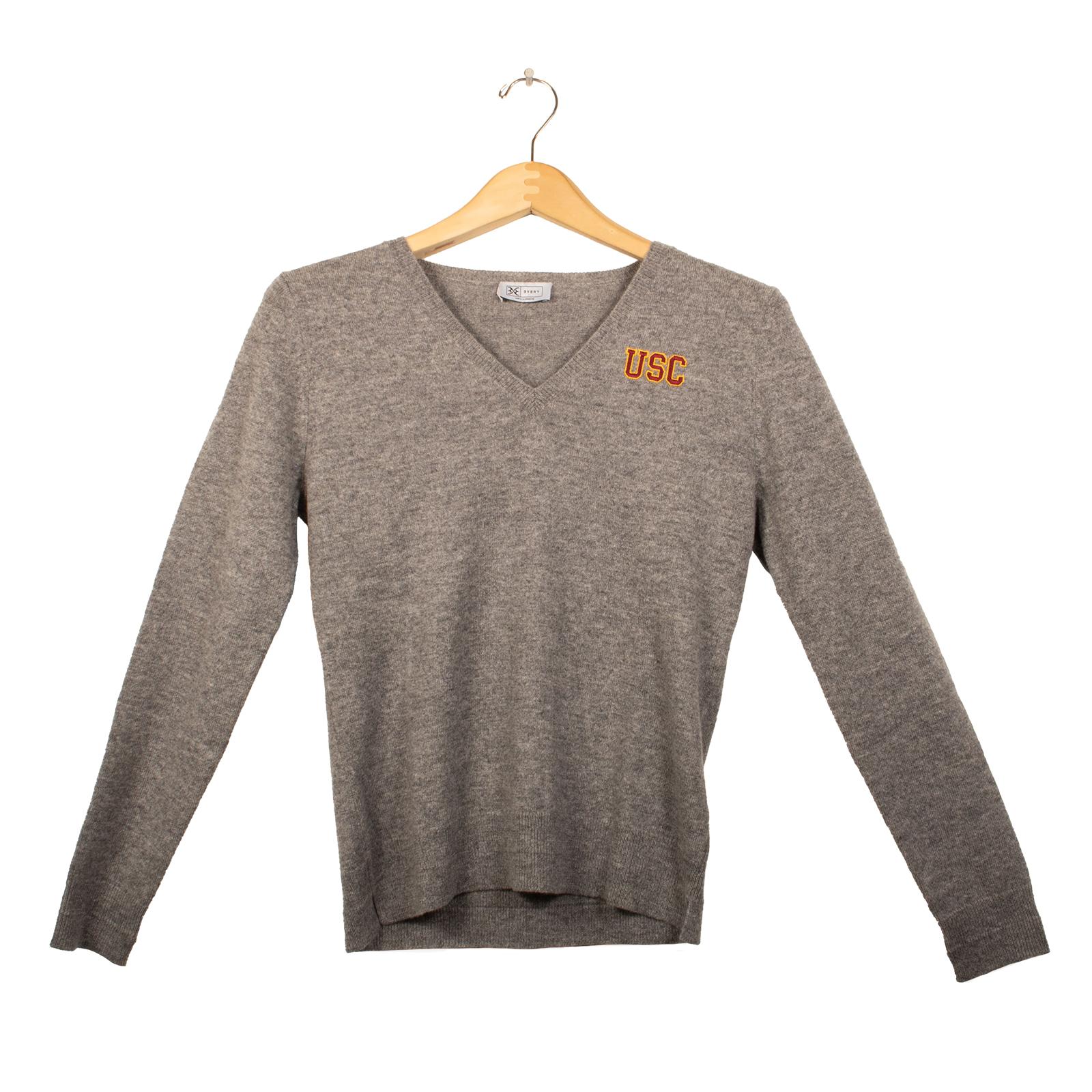 USC Womens Cashmere Classic V-Neck Sweater image01